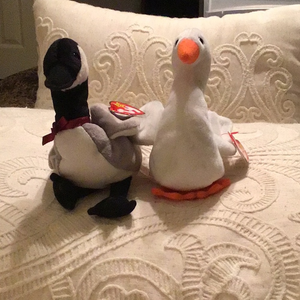 TY Beanie baby Loosy the goose and Gracie the swan clean with tags
